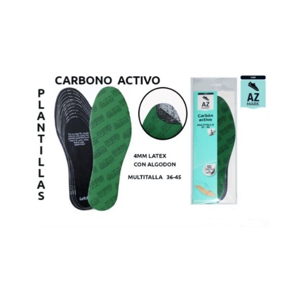 Plantilla transpirable carbón activado talla 35/46 recortable