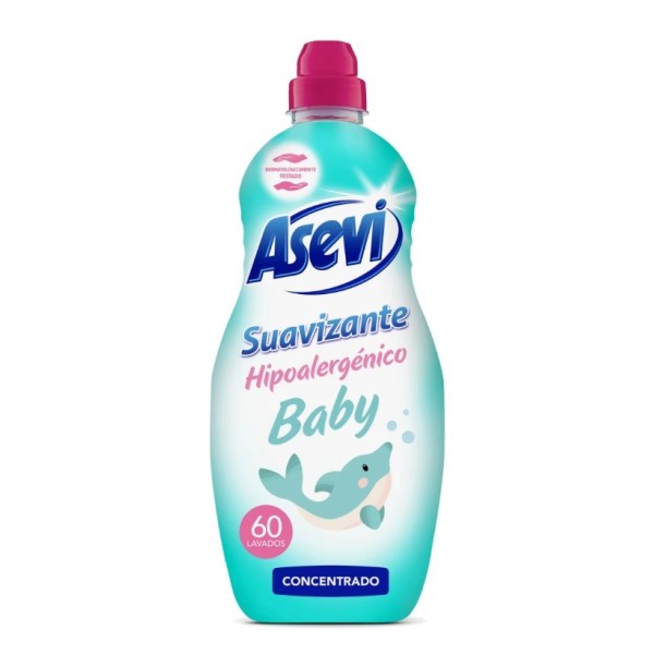 Suavizante Asevi Baby, contiene 60 lavados concentrado.