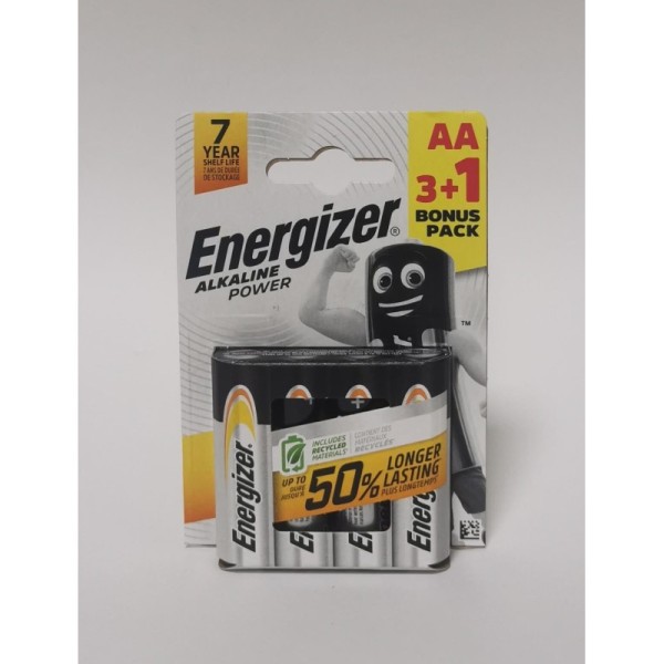 Pilas Energizer alcalinas LR-6 AA 3+1 Unidades