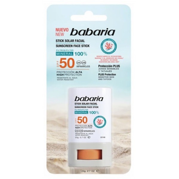 Babaria stick solar facial spf 50 Glow effect alta protección