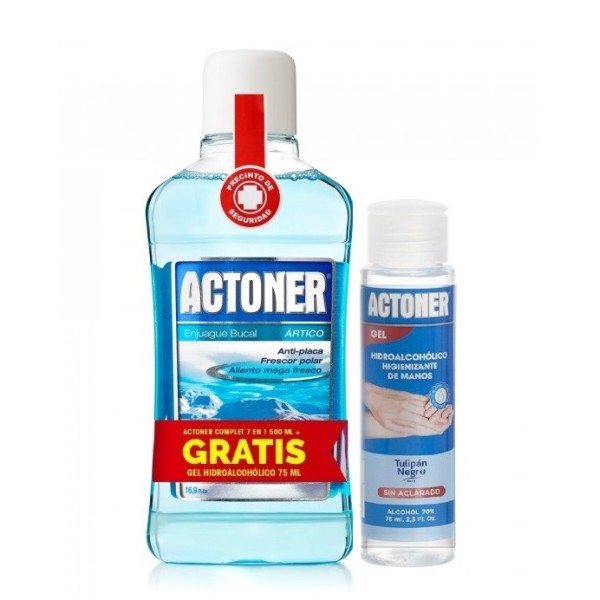 Enjuague bucal Actoner Ártico con frescor polar, contiene 500ml.