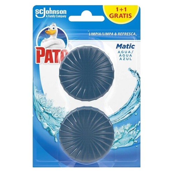 WC Pato matic agua azul para cisterna 2 pastillas.