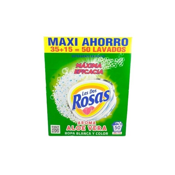 Detergente polvo las Dos Rosas aloe vera maleta 50 lavados