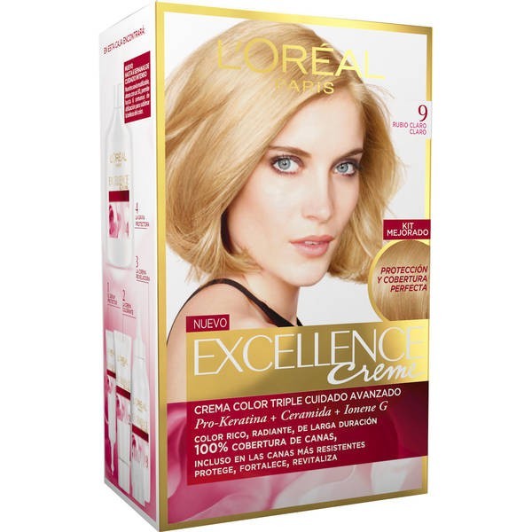 Tinte Capilar Excellence creme 9 rubio claro claro
