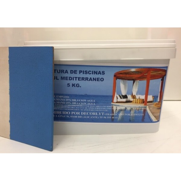 Pintura de piscina azul Mediterraneo de 5Kg.