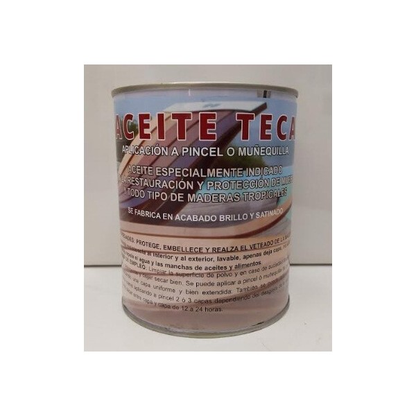 Aceite Teca para madera 1 litros satinado.