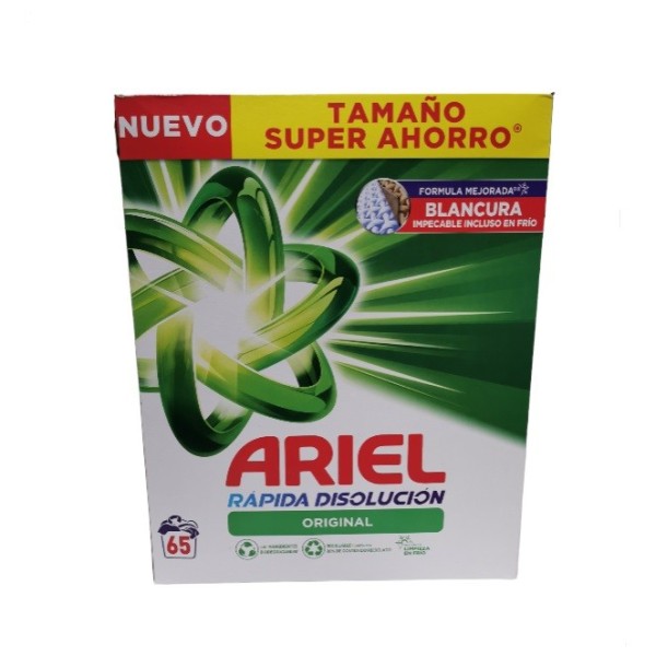 Detergente Ariel original polvo Maleta 65 Lavados