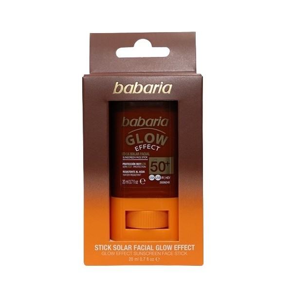 Babaria stick solar facial spf 50+ Glow effect alta protección.