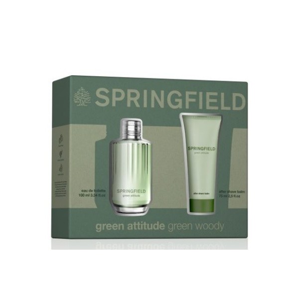 Springfield green attitude estuche eau de toilette 100ml + aftershave 100ml