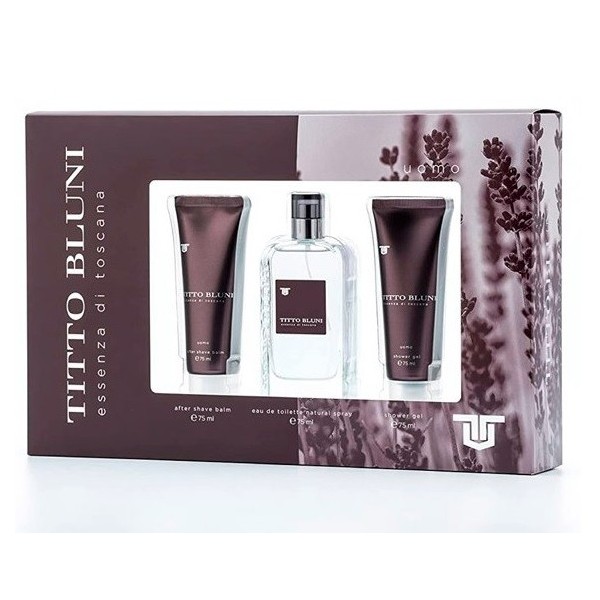 Titto Bluni essenza di toscana hombre set eau de toilette75 ml+gel+after