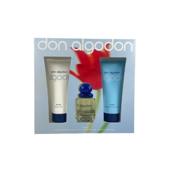 Don Algodón for her estuche colonia 100ml + loción corporal + gel ducha