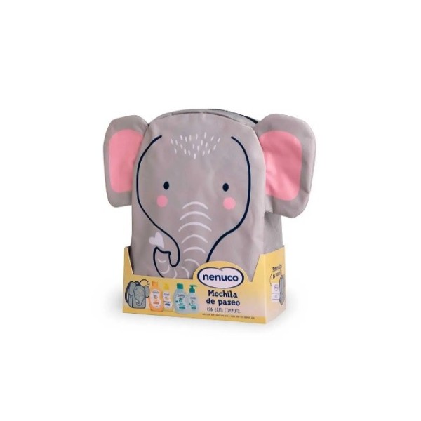 Nenuco estuche mochila elefante para bebé 4 piezas