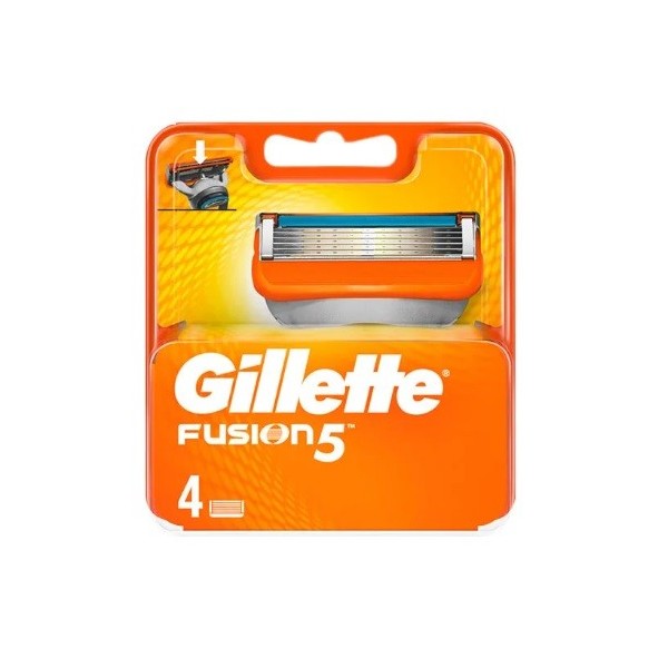 Recambio Gillette Fusion5 naranja 4 unidades.