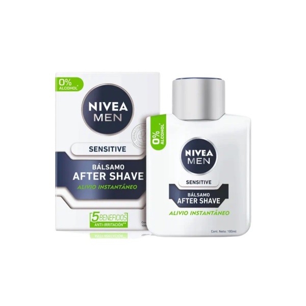 Masaje Nivea sensitive after shave bálsamo 0% Alcohol