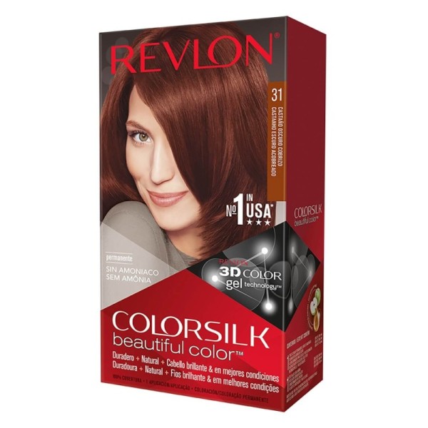 Tinte capilar Colorsilk Revlon 31 castaño oscuro cobrizo