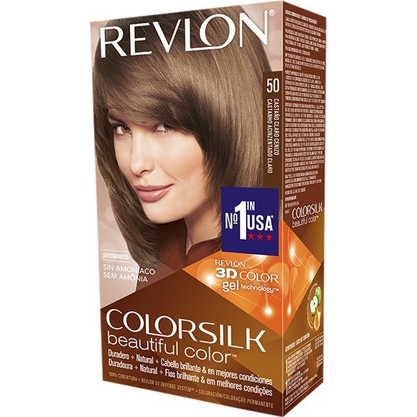 Tinte capilar Colorsilk Revlon 50 castaño claro ceniza