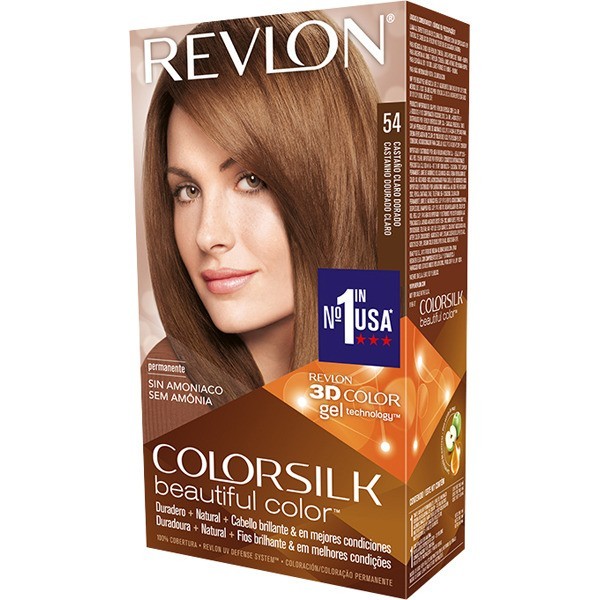 Tinte capilar Colorsilk Revlon 54 castaño claro dorado