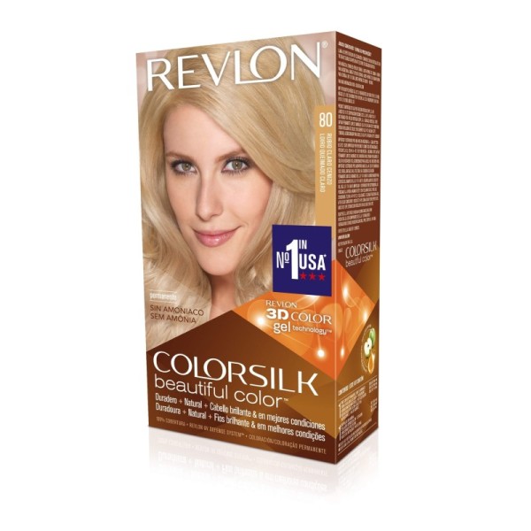 Tinte capilar Colorsilk Revlon 80 rubio claro ceniza