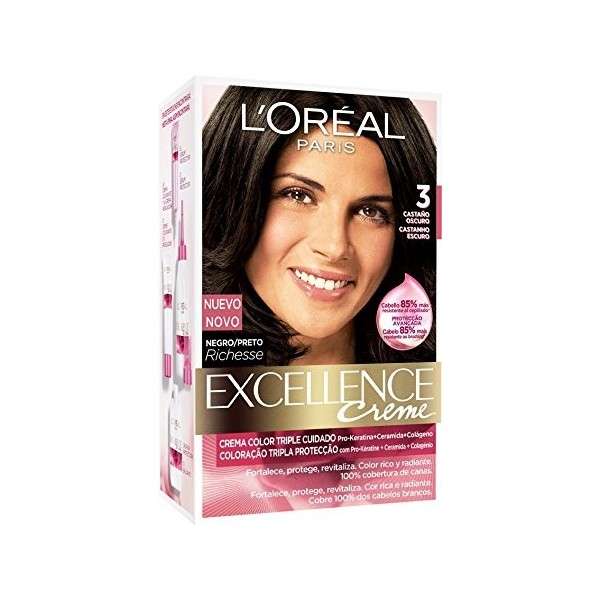 Tinte Capilar Excellence creme 3 castaño oscuro