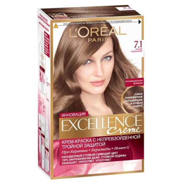 Tinte Capilar Excellence creme 7,1 rubio ceniza