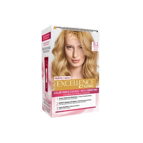 Tinte Capilar Excellence creme 8,3 rubio claro dorado