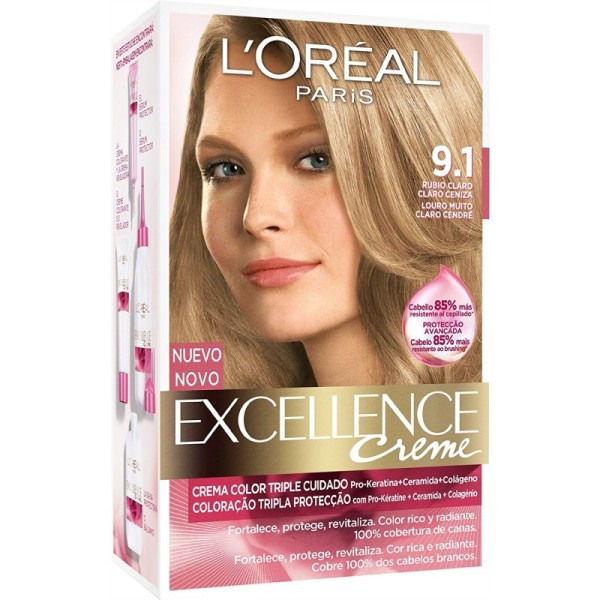 Tinte Capilar Excellence creme 9,1 rubio claro claro ceniza
