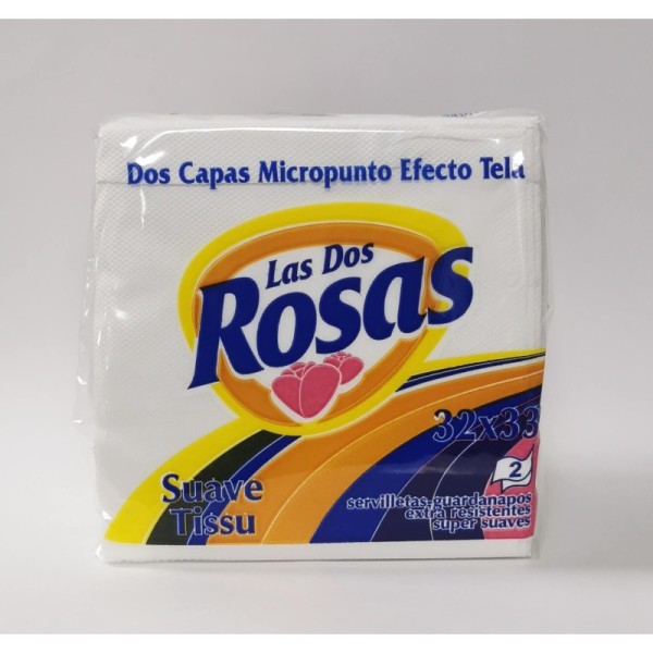 Servilleta Dos Rosas 32X33 efecto tela