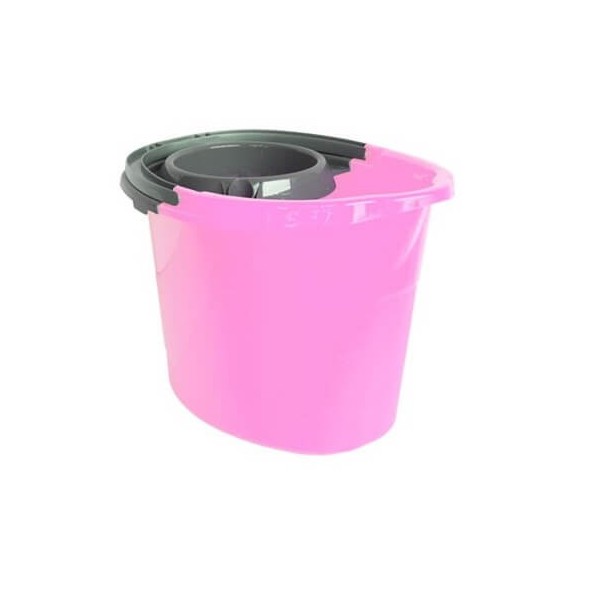 Cubo semiovalado & escurridor rosa emotion rosa. Ref.: 001266