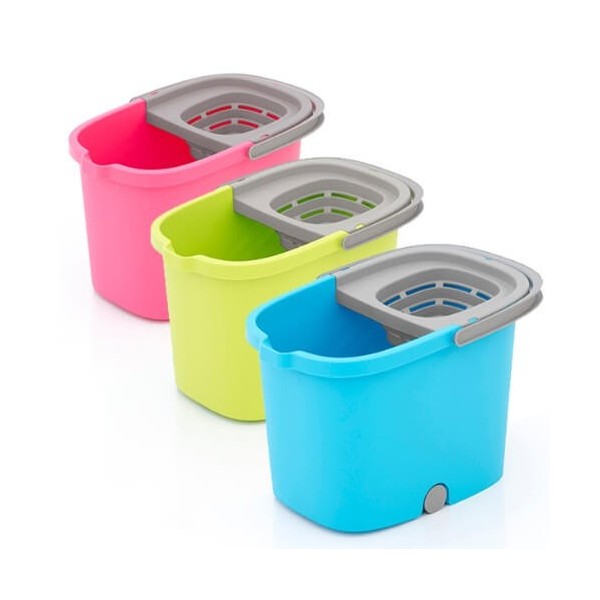 Cubo&escurridor rectangular fresh de 16litros colores surtidos con ruedas.