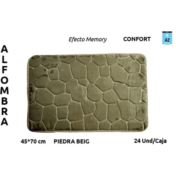 Alfombra de baño confort piedra 45x70 cm