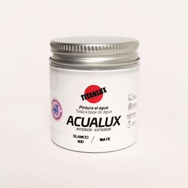 Acualux blanco mate 800 pintura al agua 75 ml.