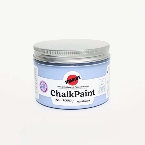 Pintura efecto tiza Titanlux azul acero 150ml.