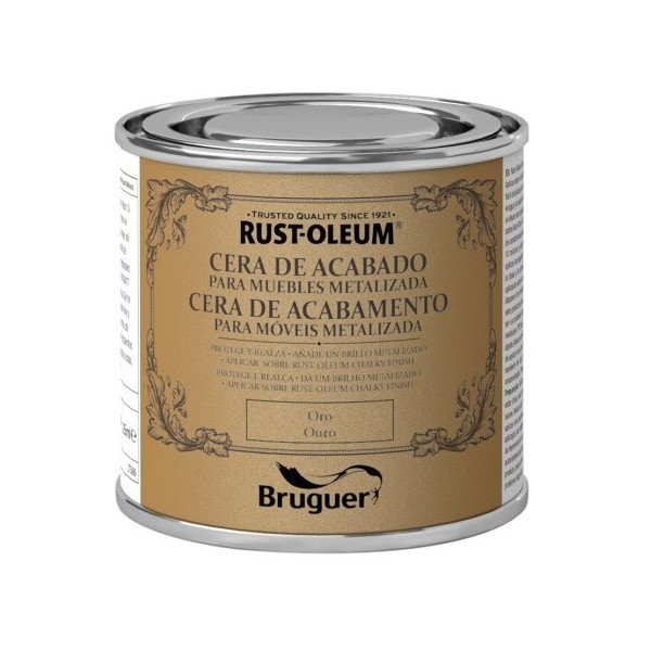 Cera de acabado Oro para muebles metalizada 125ml