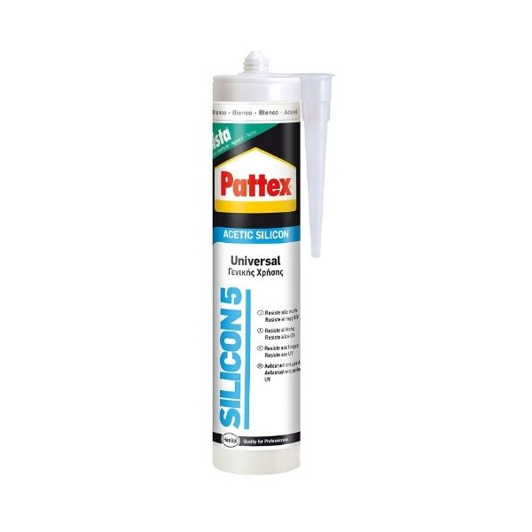 Silicona 5 Pattex color blanco de 280ml.