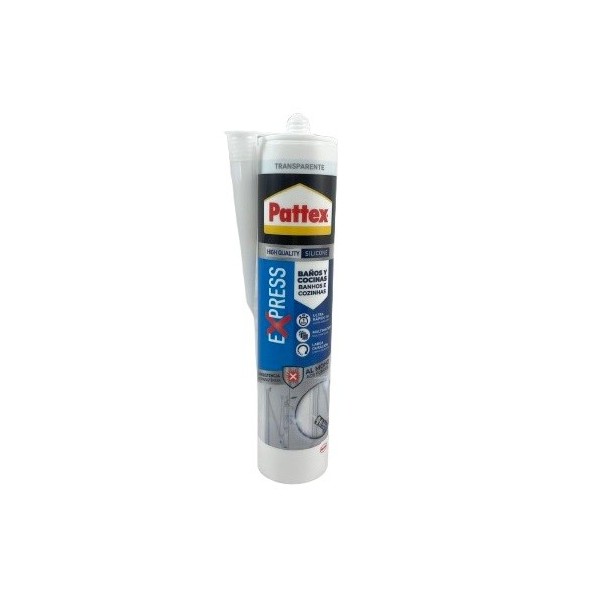 Silicona Express Transparente Pattex baño y cocina 280ml