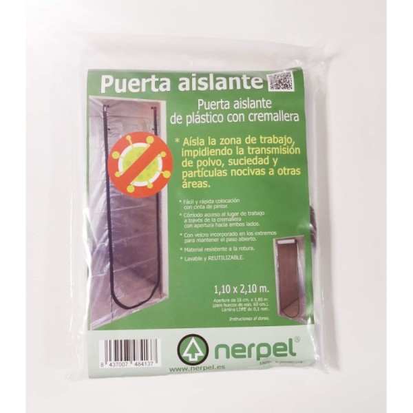 Cubre puerta aislante con cremallera