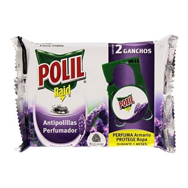 Antipolilla Polil formato colgador para armario contiene 2 unidades.