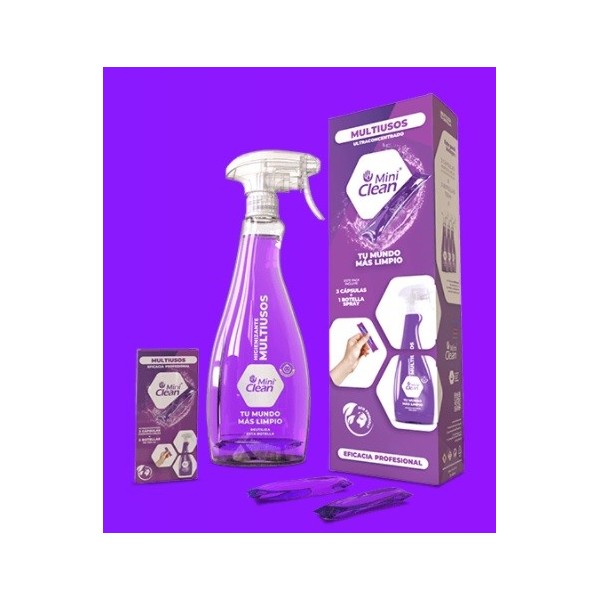 Miniclean multiusos pack 3 cápsulas + botella