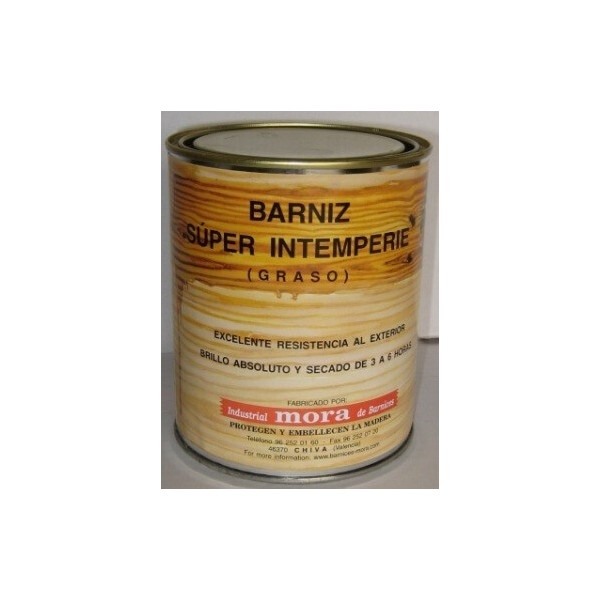 Barniz súper intemperie (graso) Mora 1 litro.
