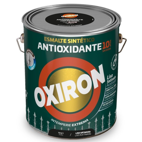 Esmalte Sintético Antioxidante Oxiron Negro Liso Satinado