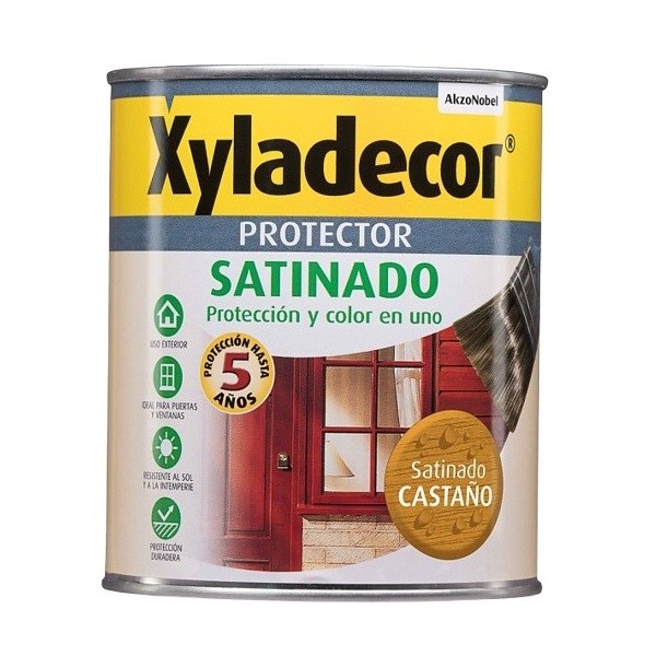 Xyladecor Lasur satinado exterior 750ml castaño.