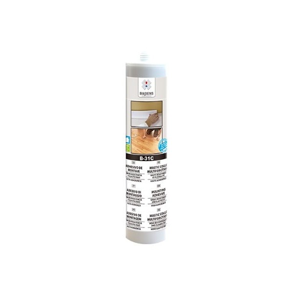 Adhesivo de montaje B-31C en formato cartucho de 310ml.