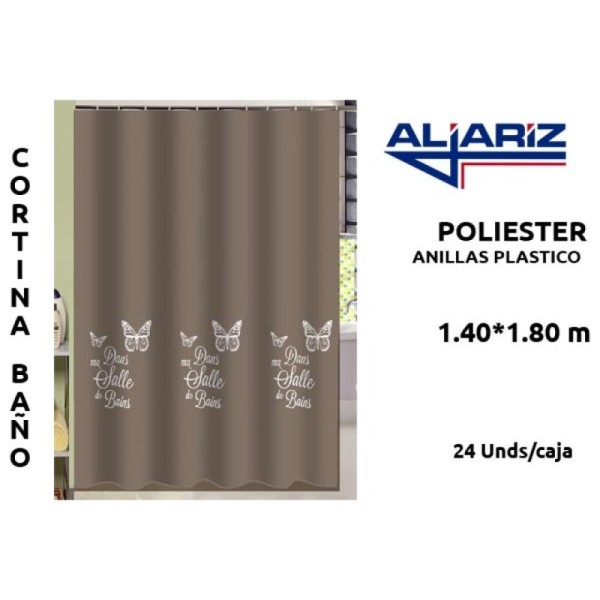 Cortina baño spar chocolate poliester 140x180cm /401132