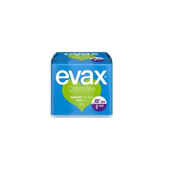 Compresa Evax Ultra Normal cottonlike sin alas 20 Unidades