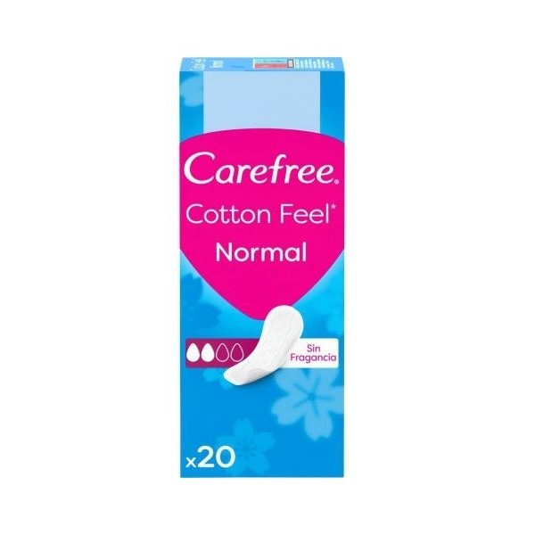 Carefree Cotton Feel normal protegeslips 20 unidades.