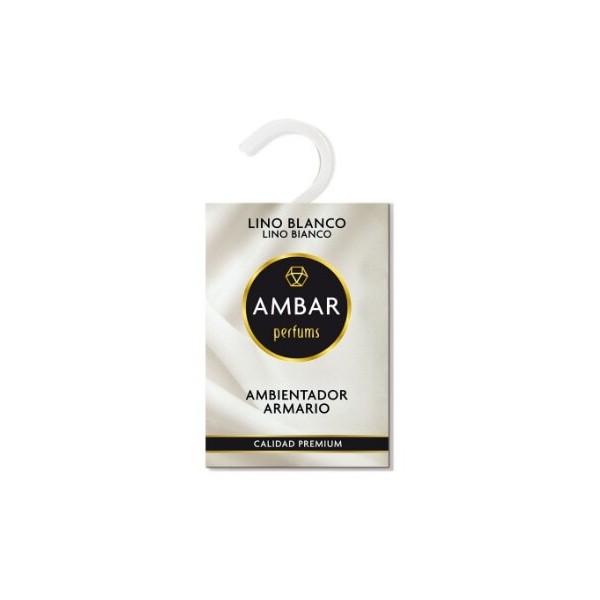 Ambientador Ambar para armarios lino blanco, contiene 13grs.