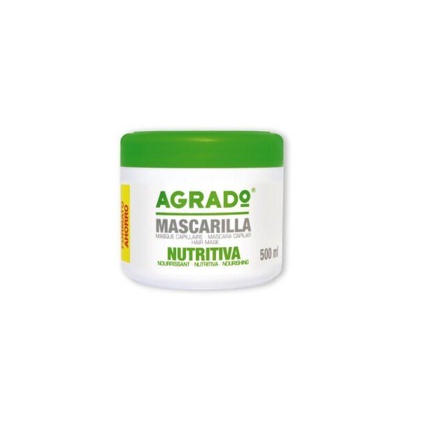 Mascarilla capilar Agrado nutrición cabellos secos y frágiles, contiene 500 ml.