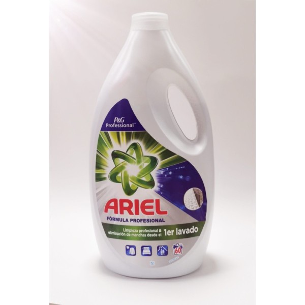 Detergente Ariel profesional de 60 dosis.