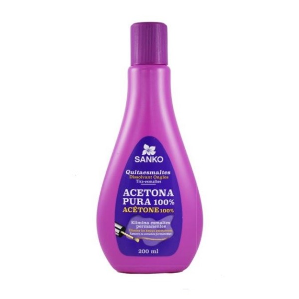 Quitaesmalte Sanko con acetona pura, 200 ml.