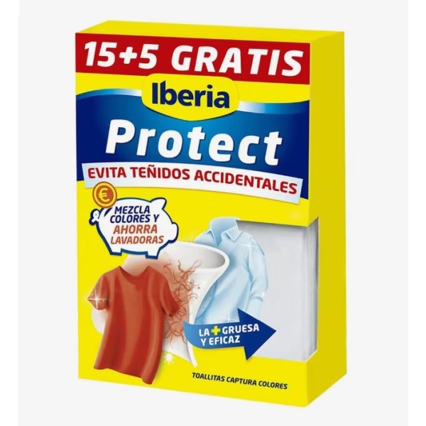 Toallitas captura desteñidos Iberia, contiene 20 unidades.